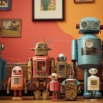 This image features robots in school and is associated with the inclusion of AI in school programs.